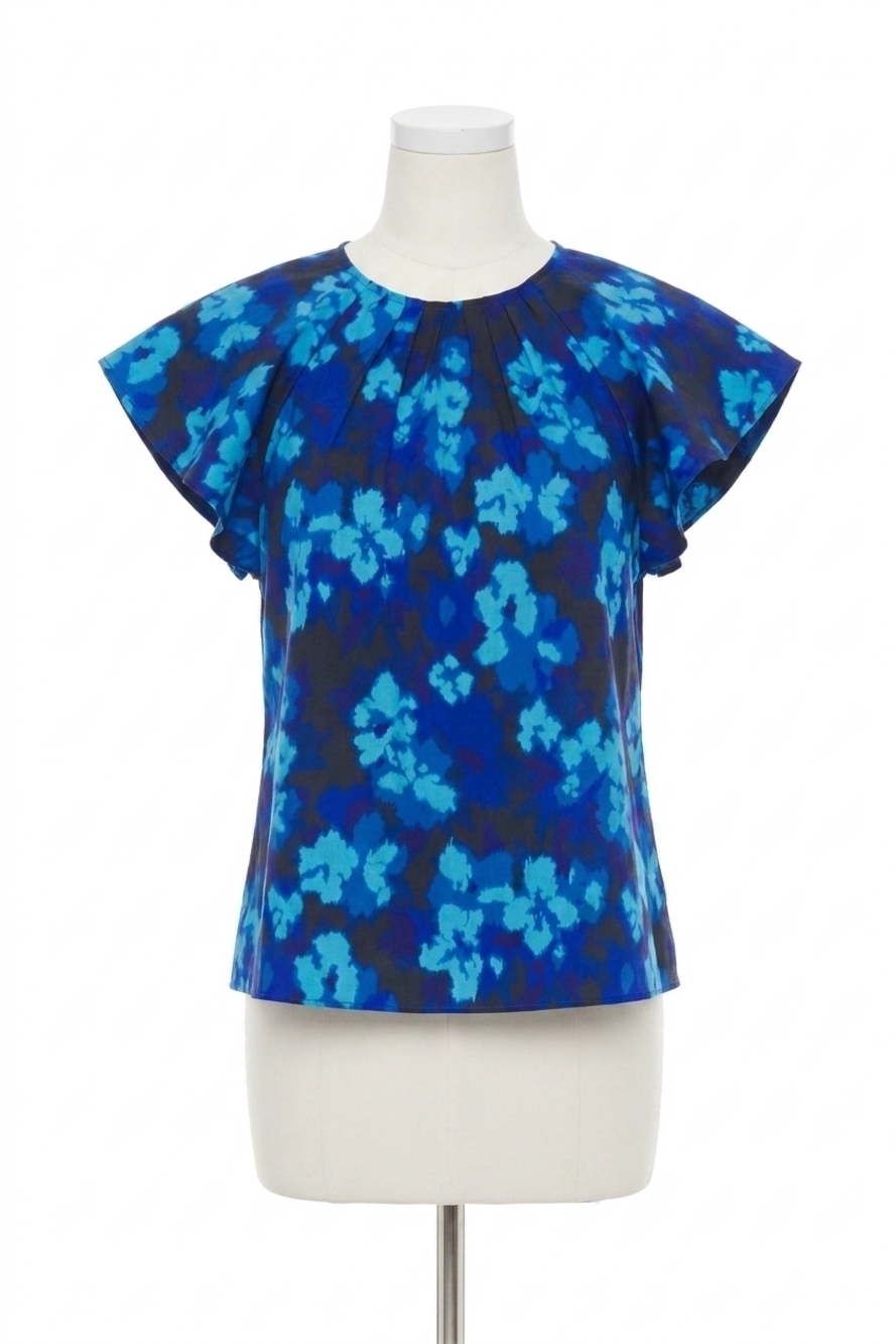NEW ULLA JOHNSON rumi floral top in azure